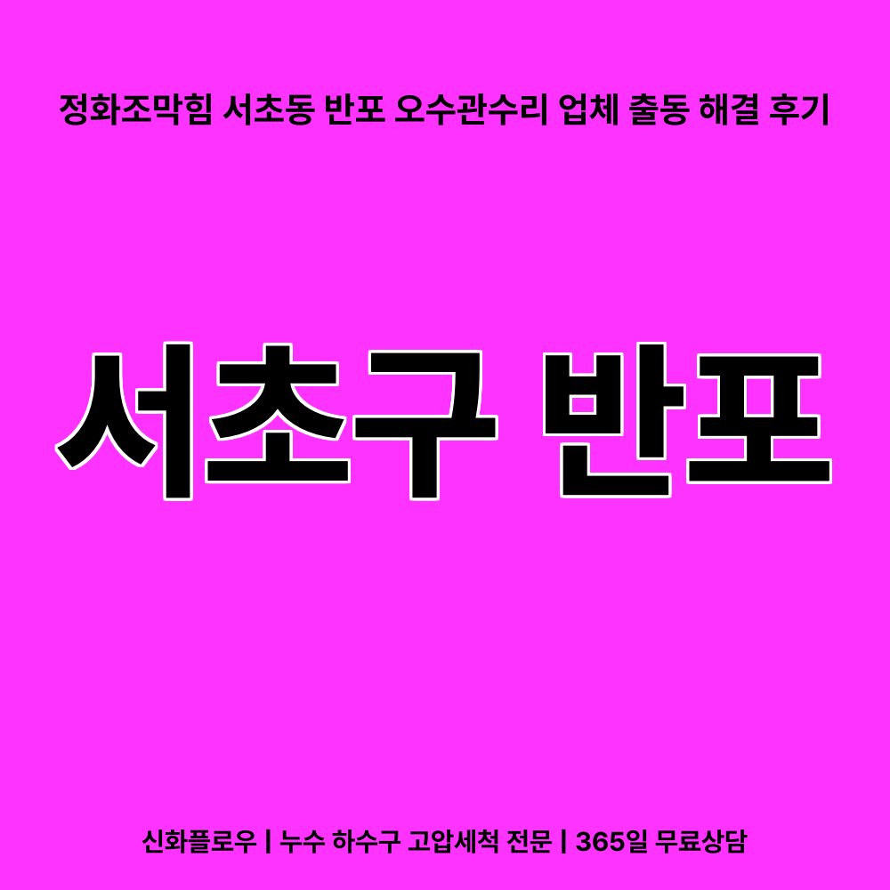 서초구 반포 정화조오수관 작업 현장