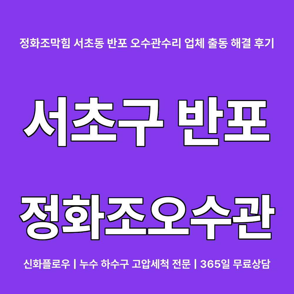 서초구 정화조오수관 현장 해결