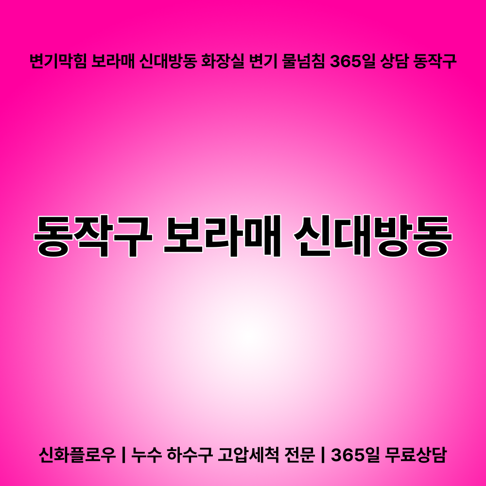 동작구 변기막힘 현장 해결