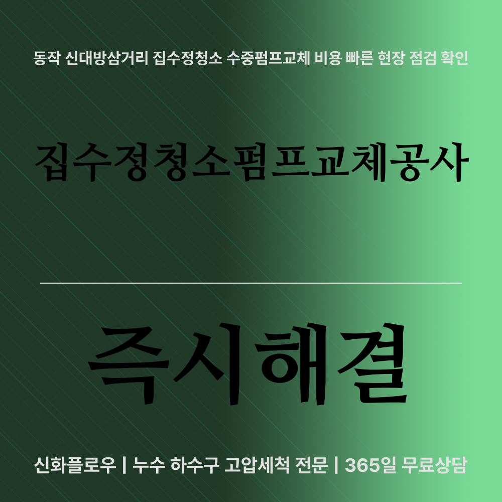 동작구 대방 집수정청소펌프교체공사 대표 이미지