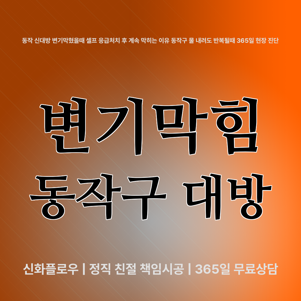 동작구 대방 변기막힘 작업 현장