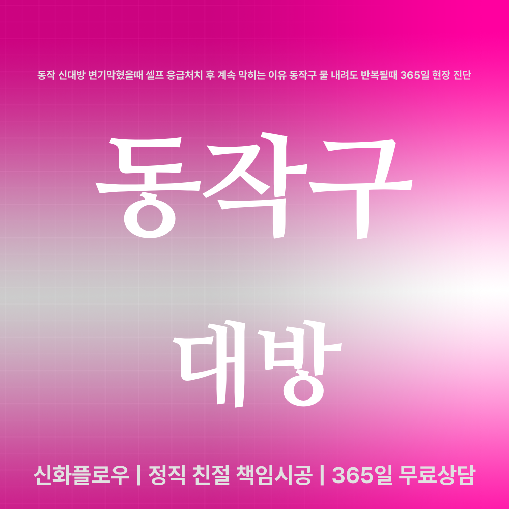 동작구 변기막힘 현장 해결