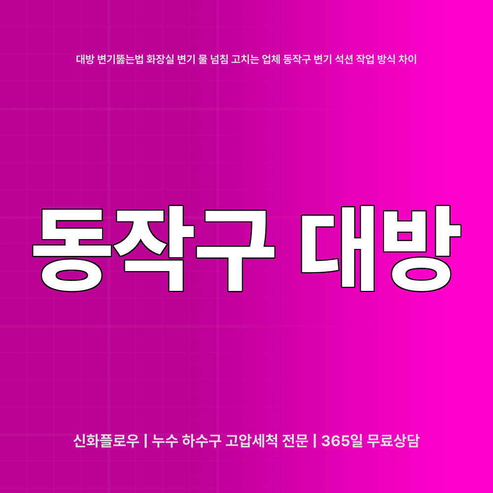 동작구 대방 변기막힘 작업 현장