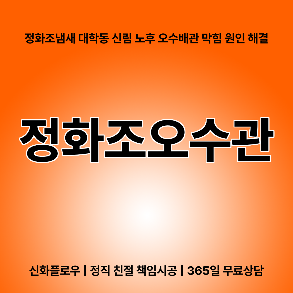 관악구 정화조오수관 현장 해결
