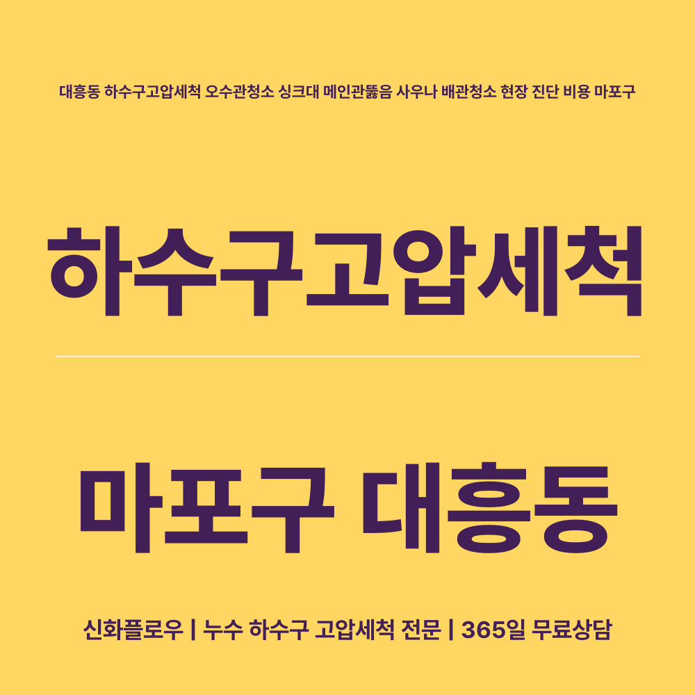 마포구 대흥동 하수구고압세척 대표 이미지