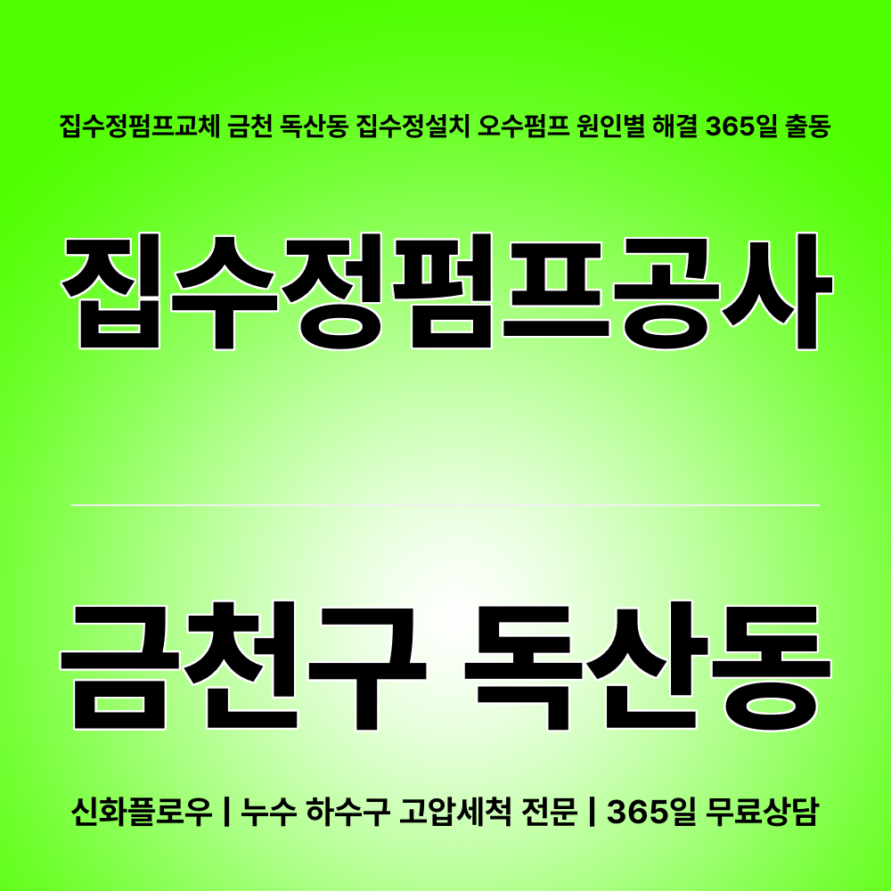 집수정청소펌프교체공사 금천구 독산동