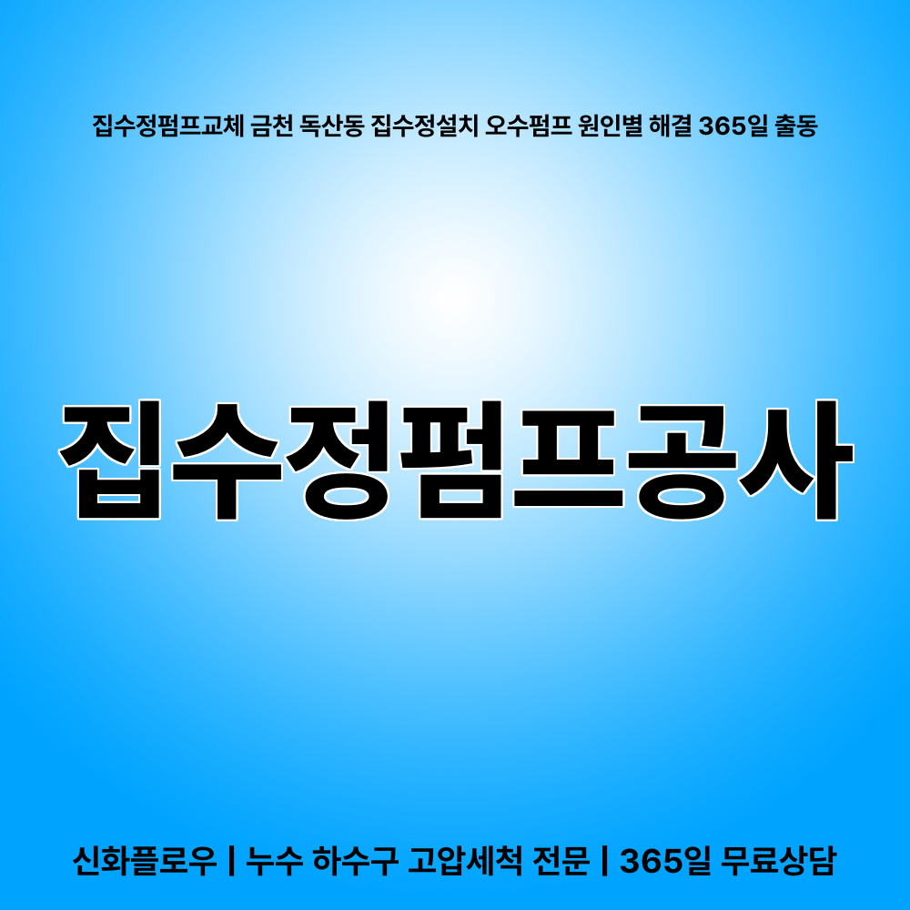 금천구 독산동 집수정청소펌프교체공사 작업 후 상태