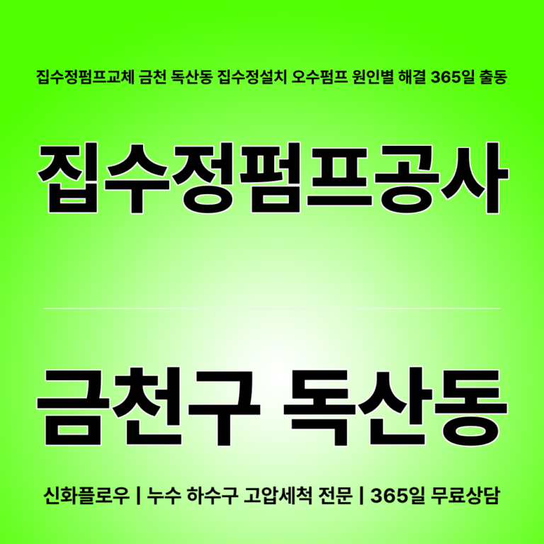 금천구 독산동 집수정청소펌프교체공사 대표 이미지