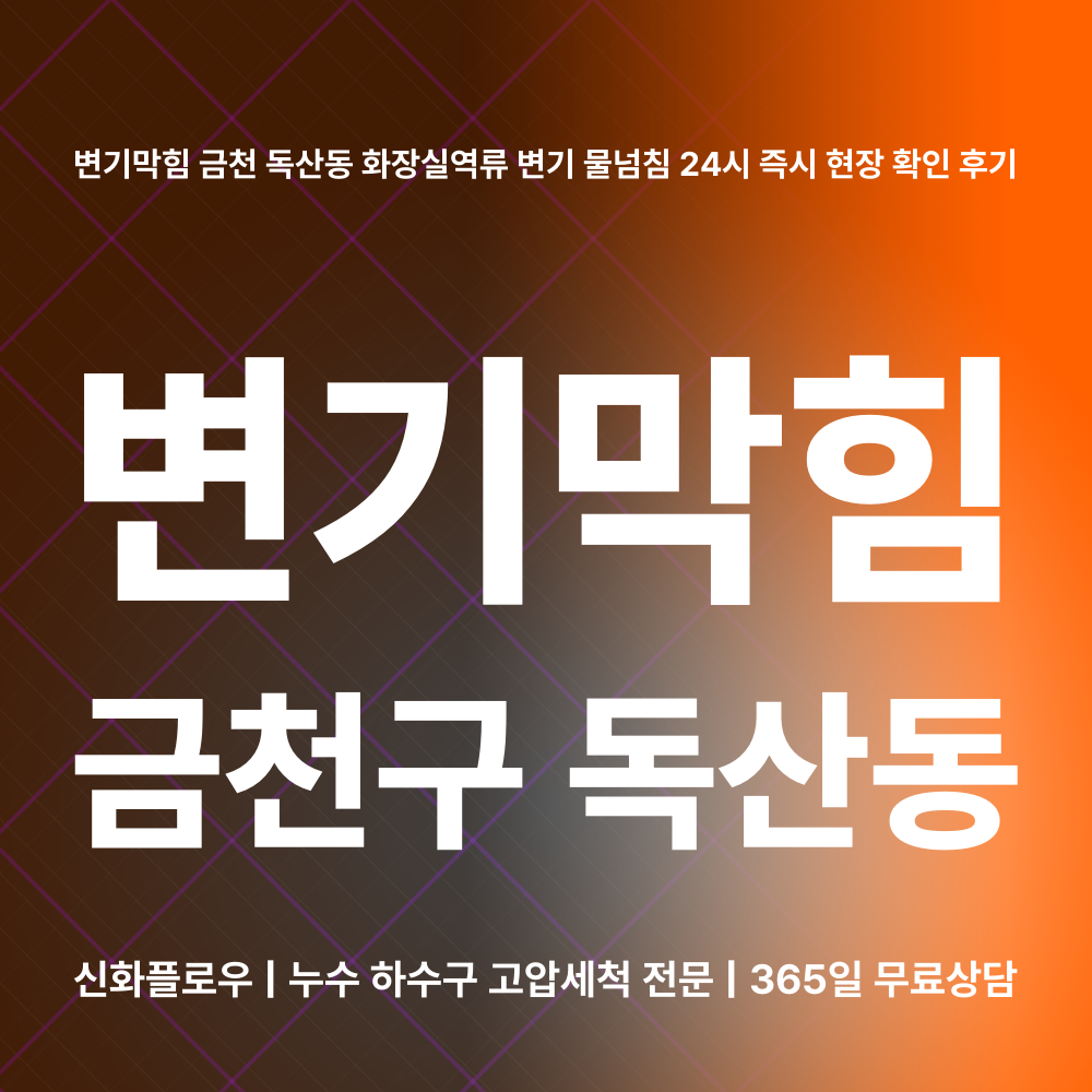 금천구 변기막힘 현장 해결
