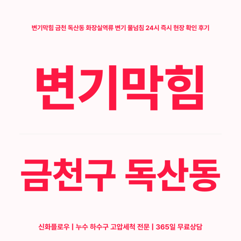 금천구 독산동 변기막힘 대표 이미지