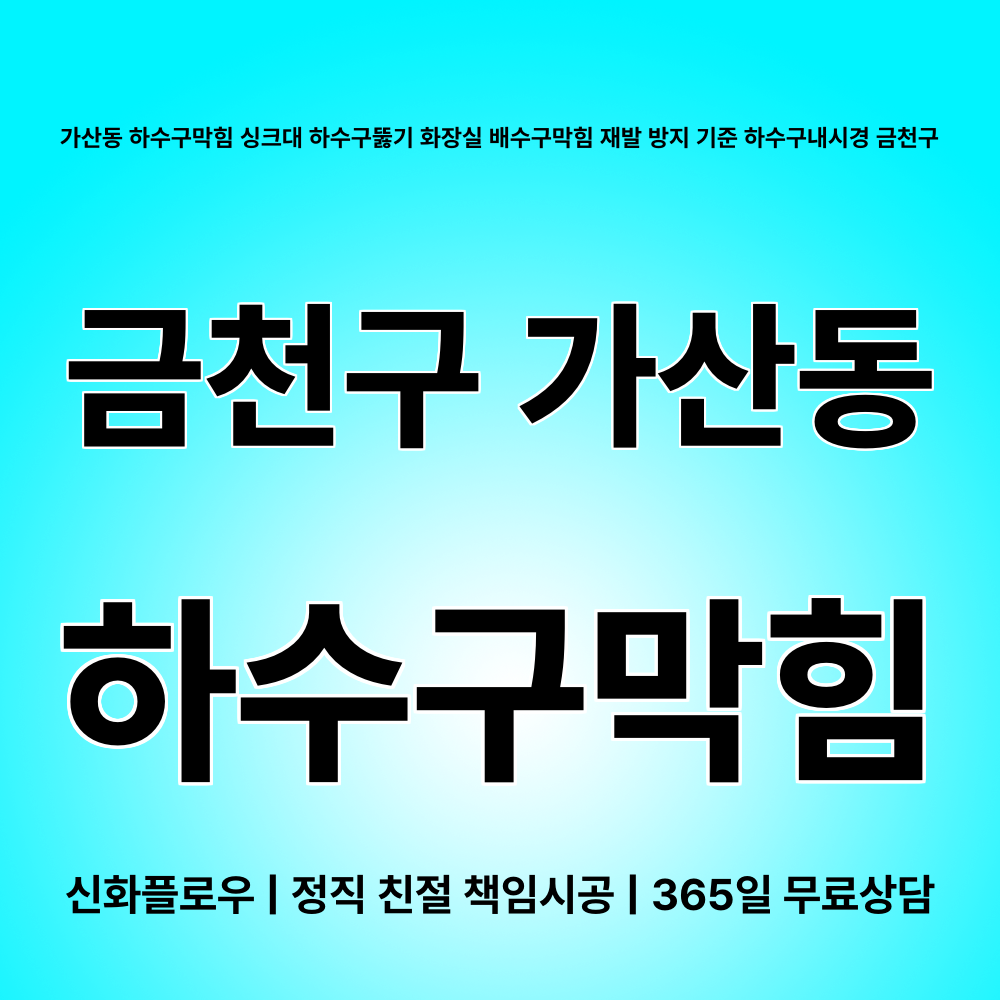 하수구막힘 금천구 가산동