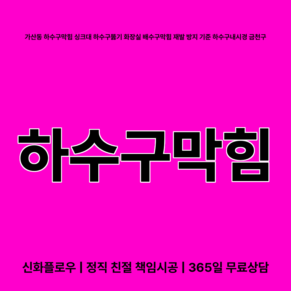 금천구 하수구막힘 현장 해결