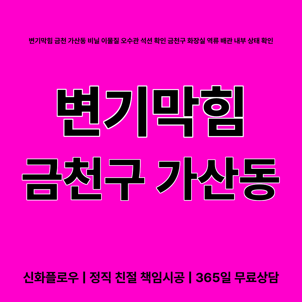 금천구 가산동 변기막힘 배관 점검