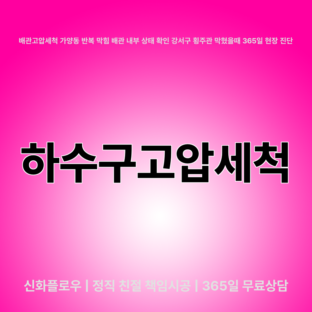 강서구 하수구고압세척 현장 해결