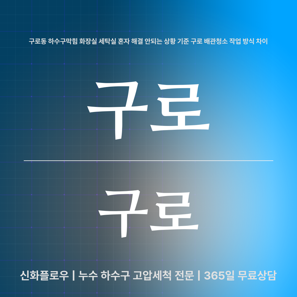 구로 하수구막힘 현장 해결