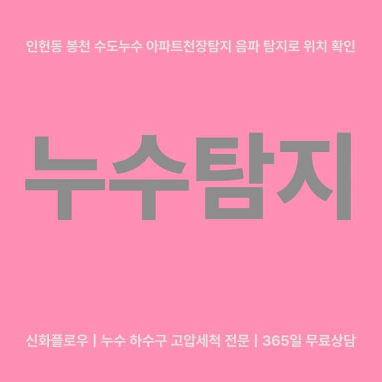 관악구 인헌동 봉천 누수탐지 대표 이미지