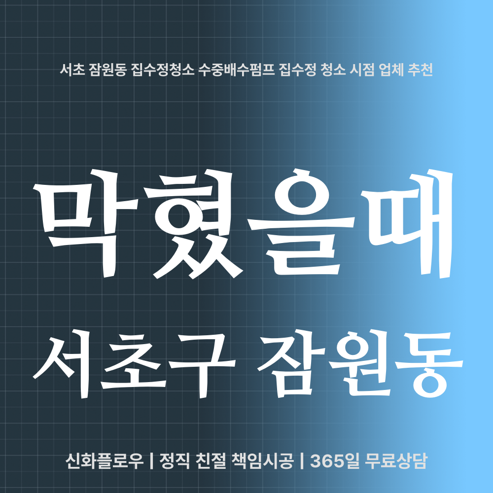 서초구 집수정청소펌프교체공사 현장 해결