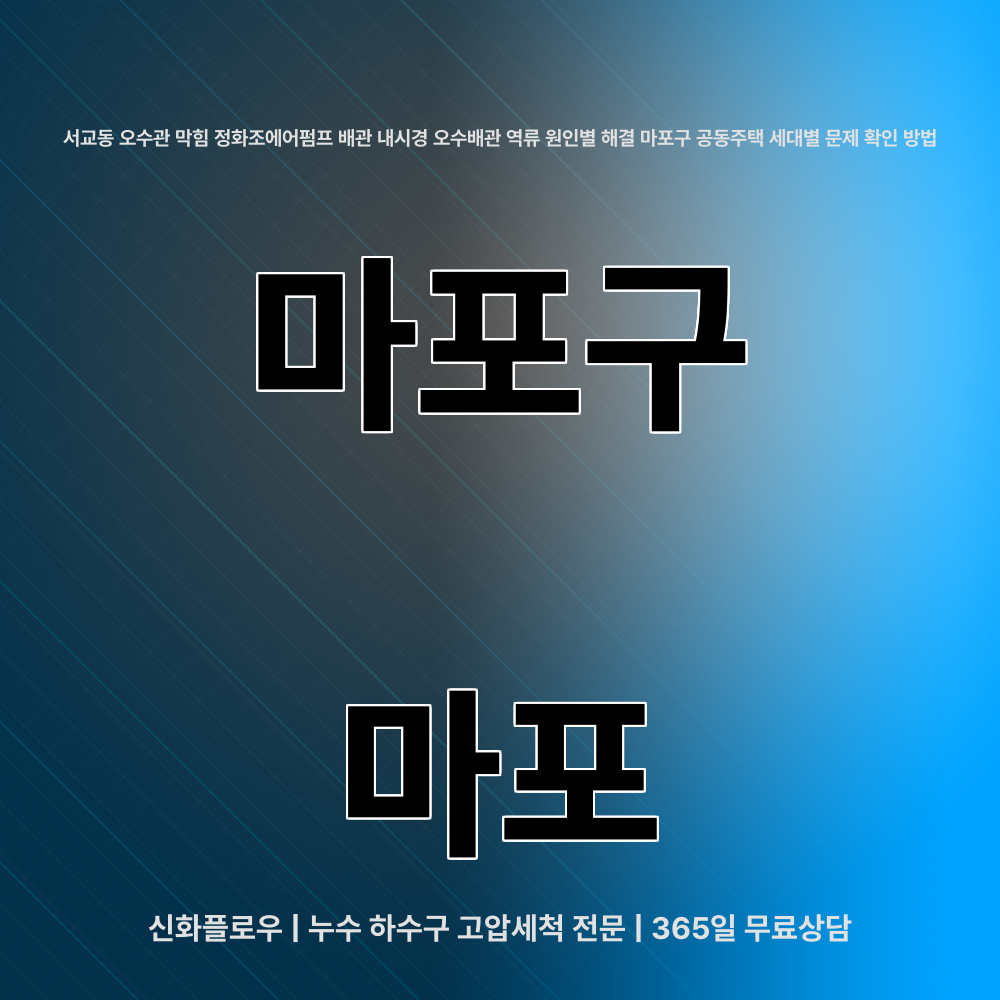 마포구 정화조오수관 현장 해결