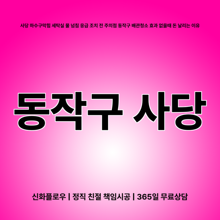 동작구 사당 하수구막힘 대표 이미지
