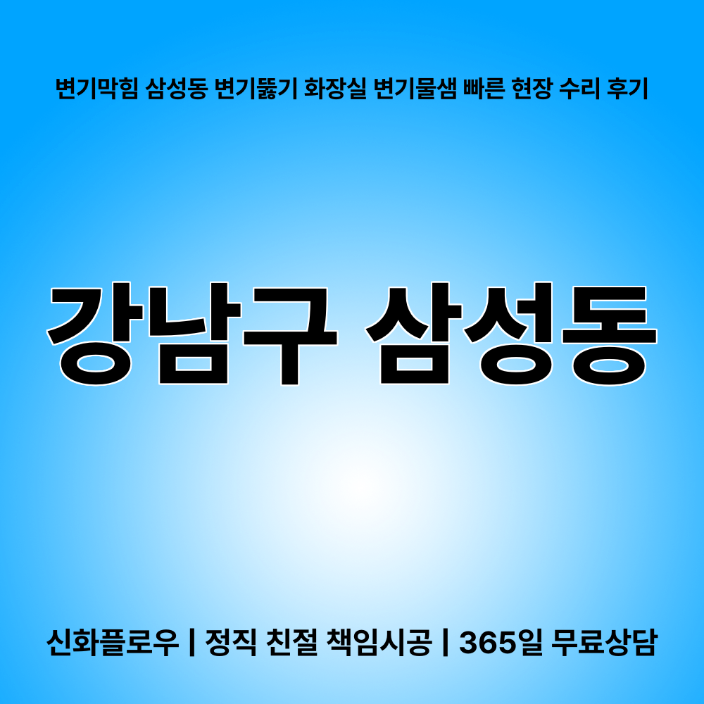 강남구 삼성동 변기막힘 작업 현장