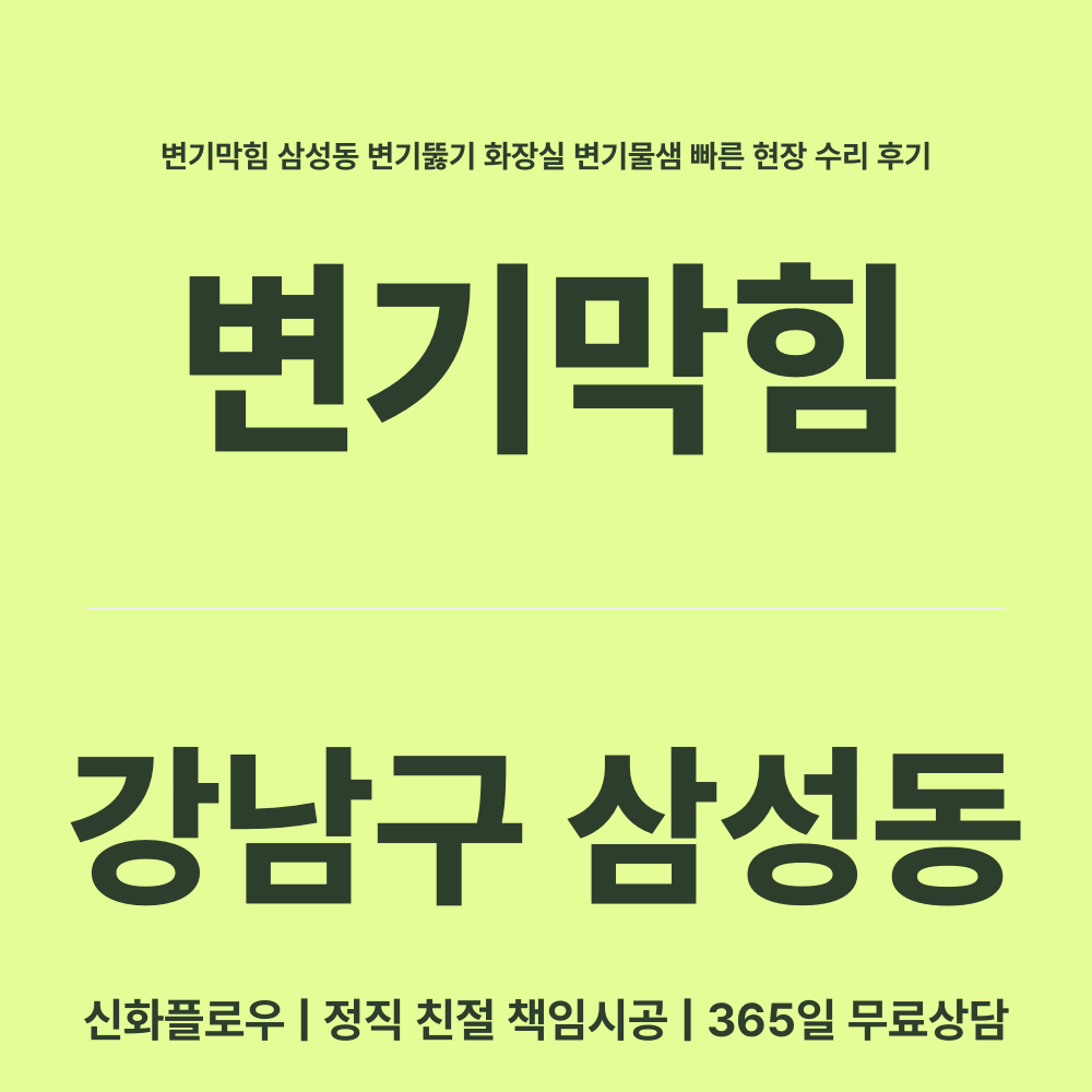 강남구 변기막힘 현장 해결
