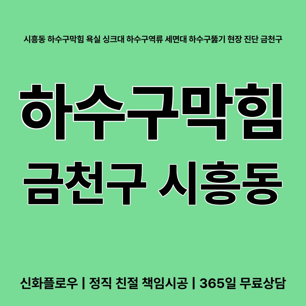 금천구 시흥동 하수구막힘 작업 현장