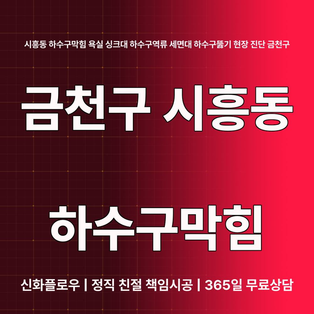 금천구 시흥동 하수구막힘 대표 이미지