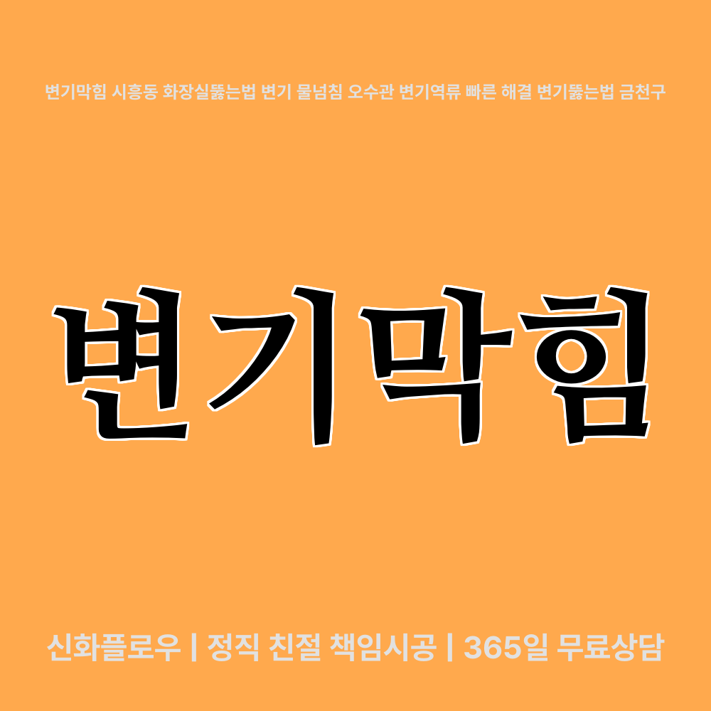 금천구 변기막힘 현장 해결