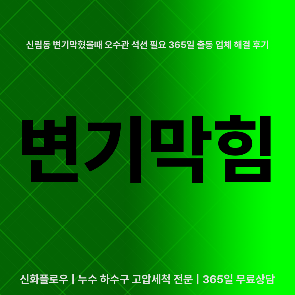 관악구 신림동 변기막힘 배관 점검