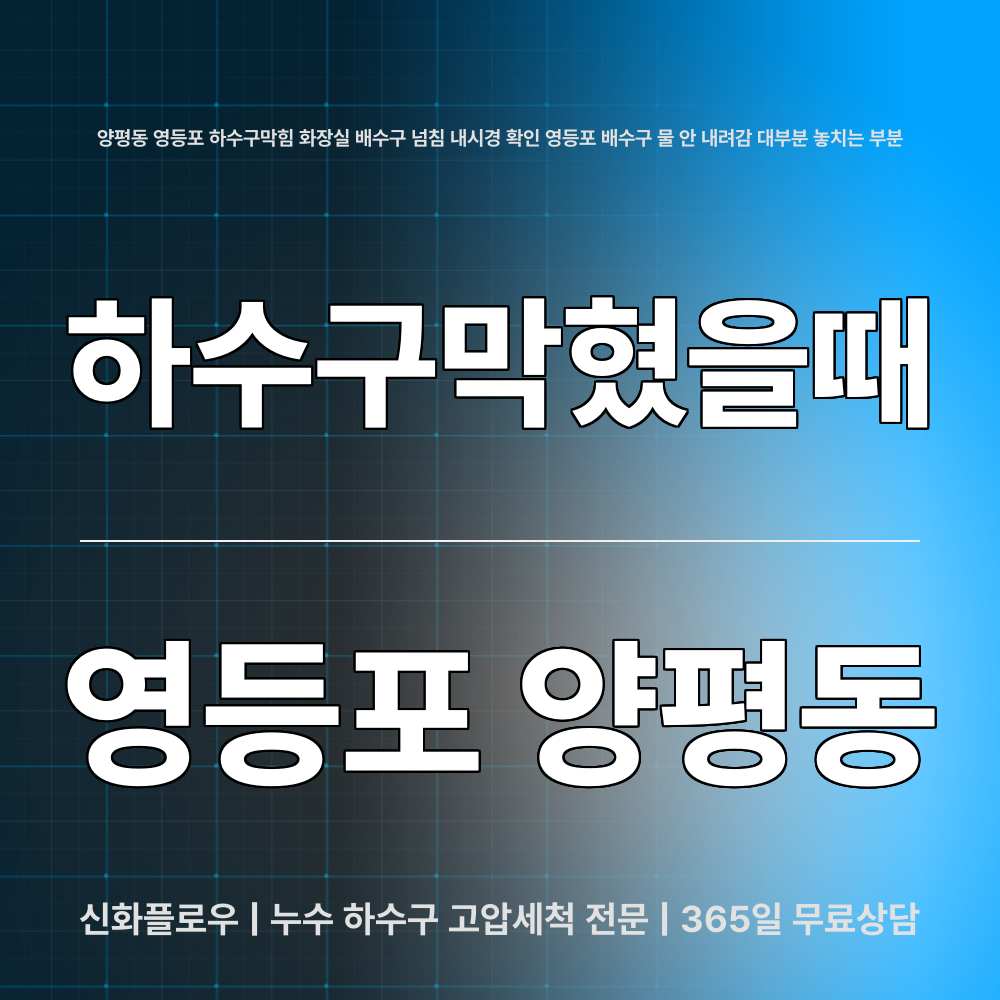 영등포 양평동 하수구막힘 작업 현장