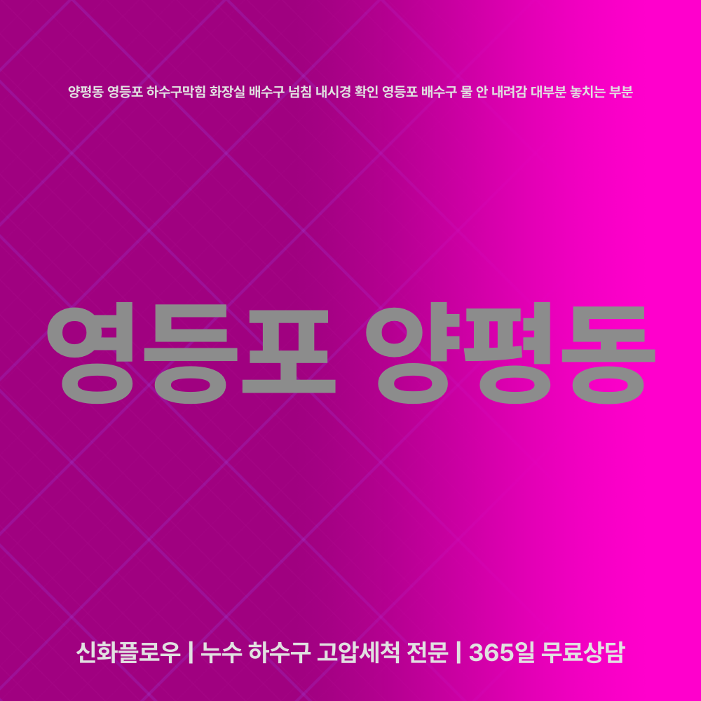 영등포 하수구막힘 현장 해결