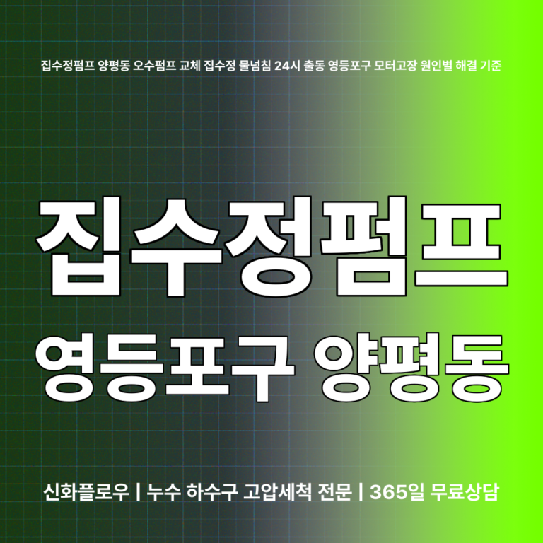 영등포구 양평동 집수정청소펌프교체공사 대표 이미지