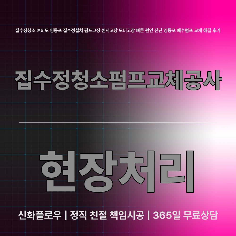 영등포구 영등포 집수정청소펌프교체공사 작업 과정