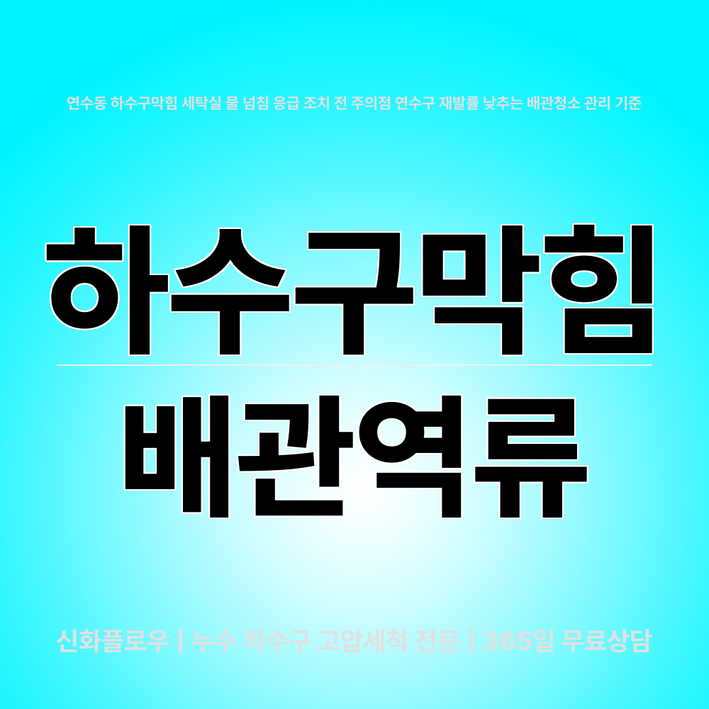 연수구 하수구막힘 현장 해결
