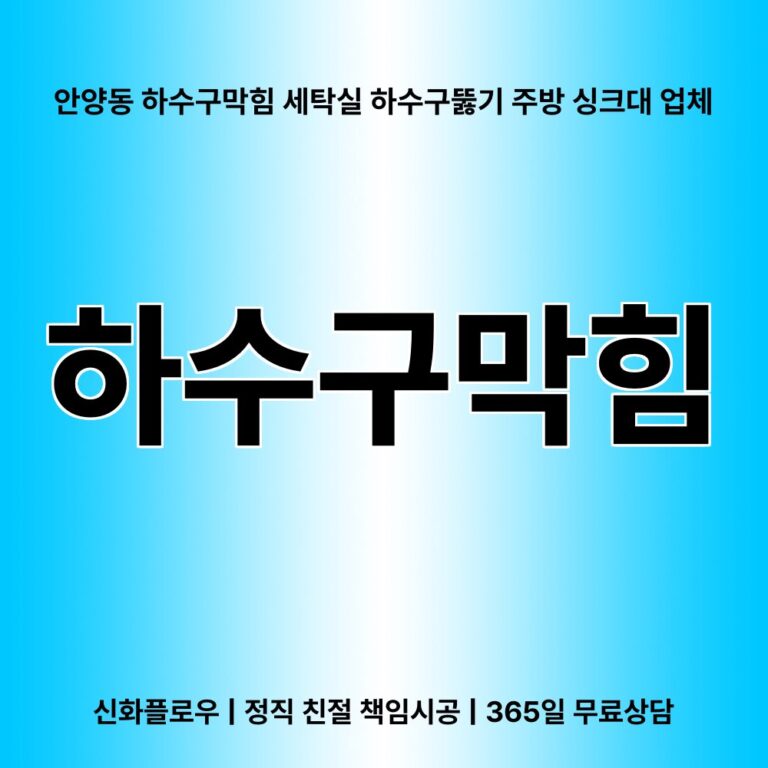 안양시 안양동 하수구막힘 대표 이미지