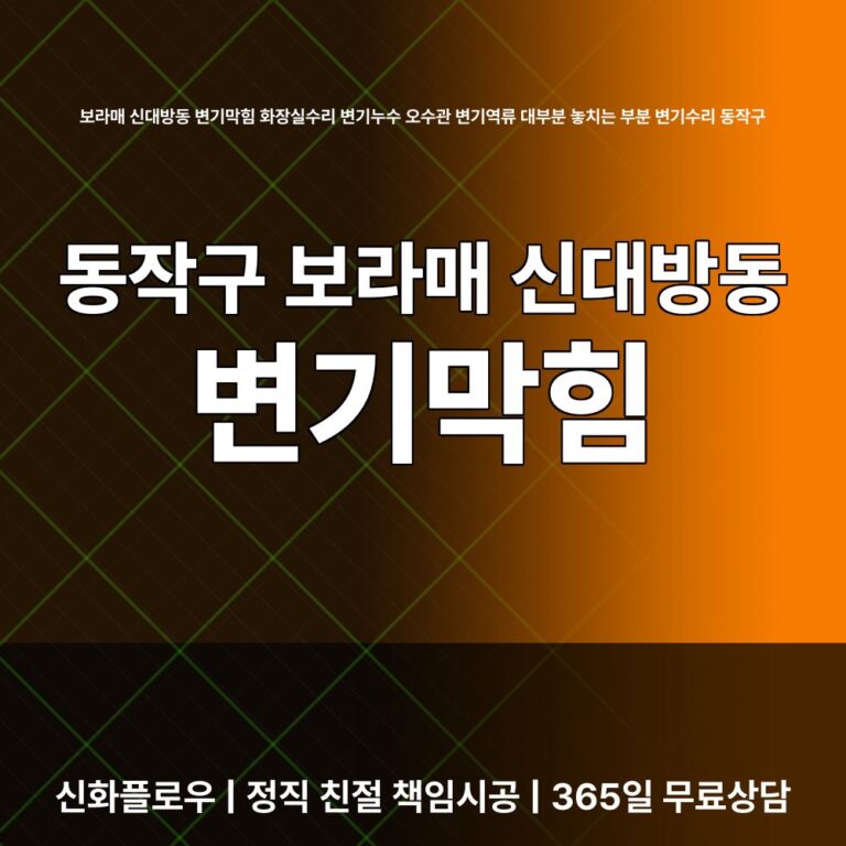 동작구 보라매 신대방동 변기막힘 대표 이미지