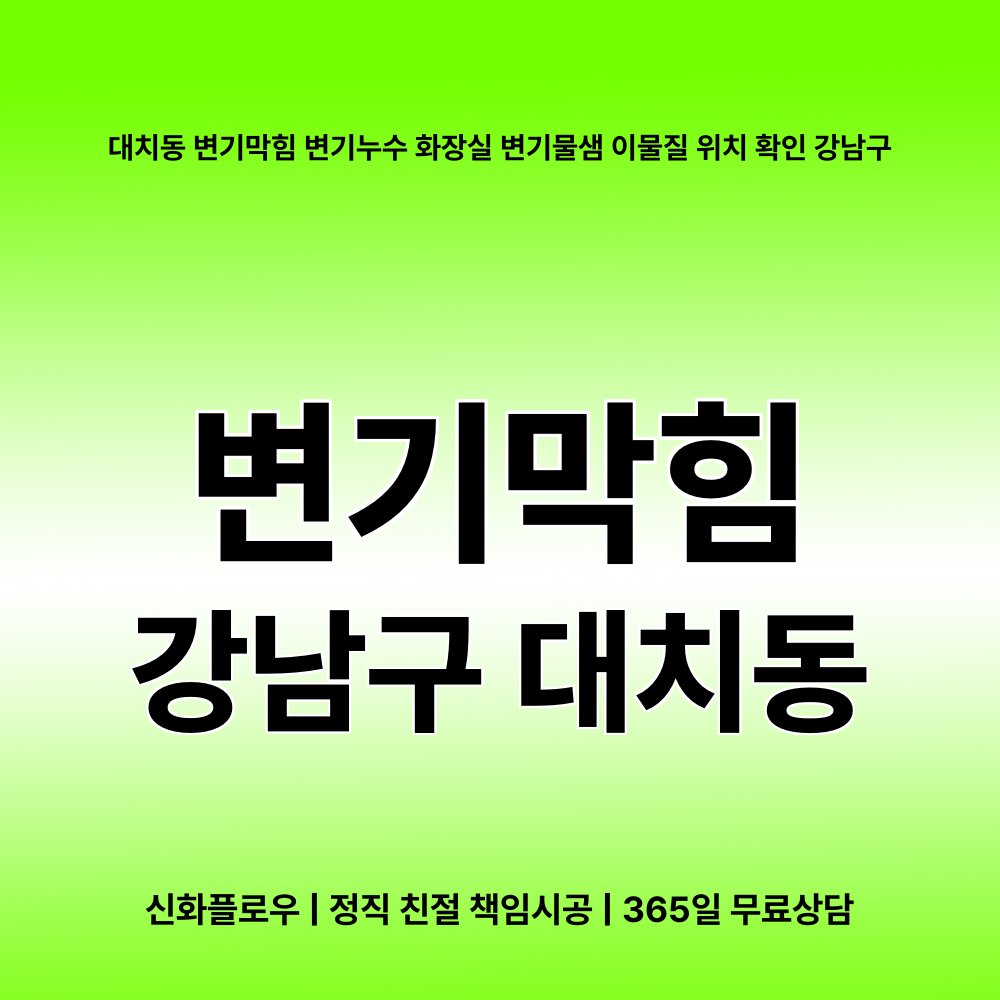 강남구 변기막힘 현장 해결