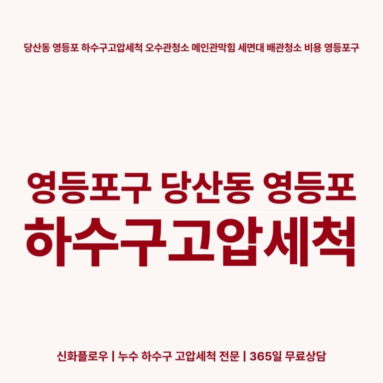 영등포구 당산동 영등포 하수구고압세척 대표 이미지
