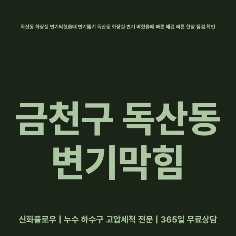 금천구 독산동 변기막힘 대표 이미지