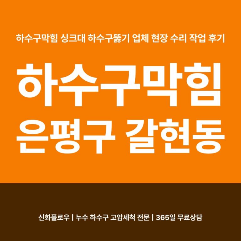 은평구 갈현동 하수구막힘 대표 이미지
