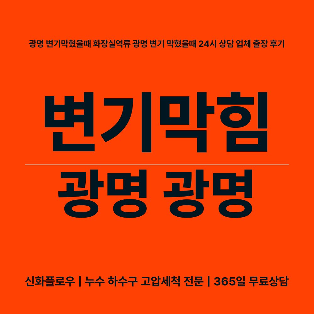 광명 광명 변기막힘 작업 과정
