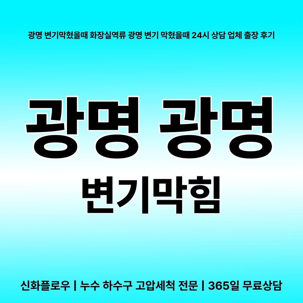 광명 변기막힘 현장 해결