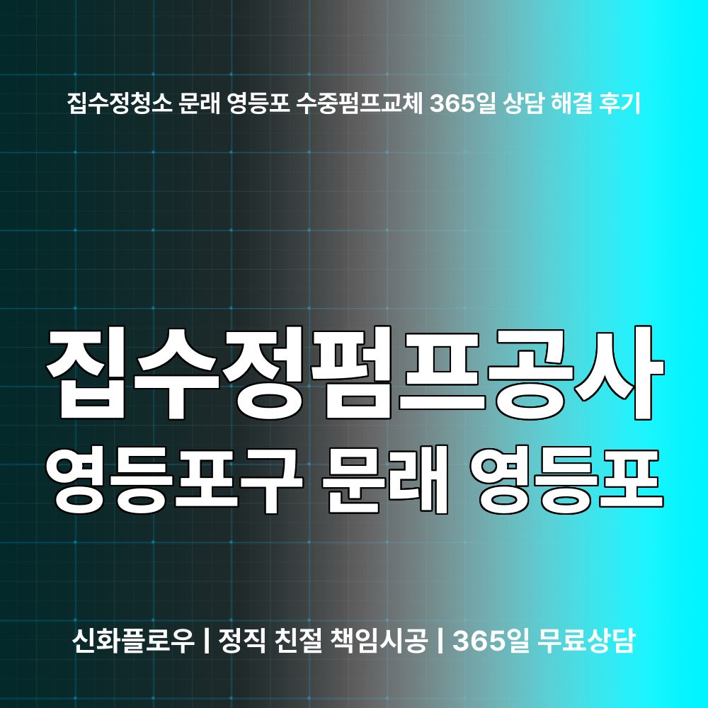 영등포구 문래 영등포 집수정청소펌프교체공사 배관 점검