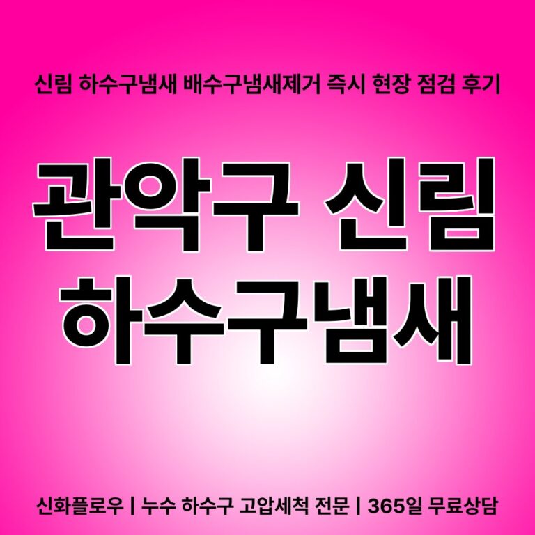 관악구 신림 하수구냄새 대표 이미지