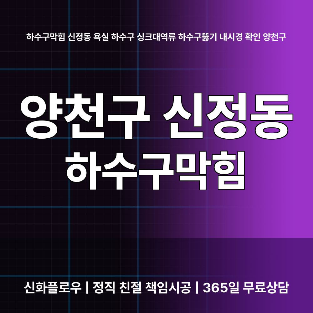 양천구 신정동 하수구막힘 장비 작업