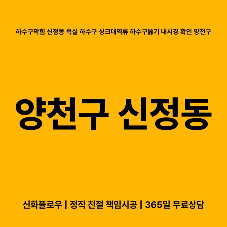 양천구 신정동 하수구막힘 대표 이미지