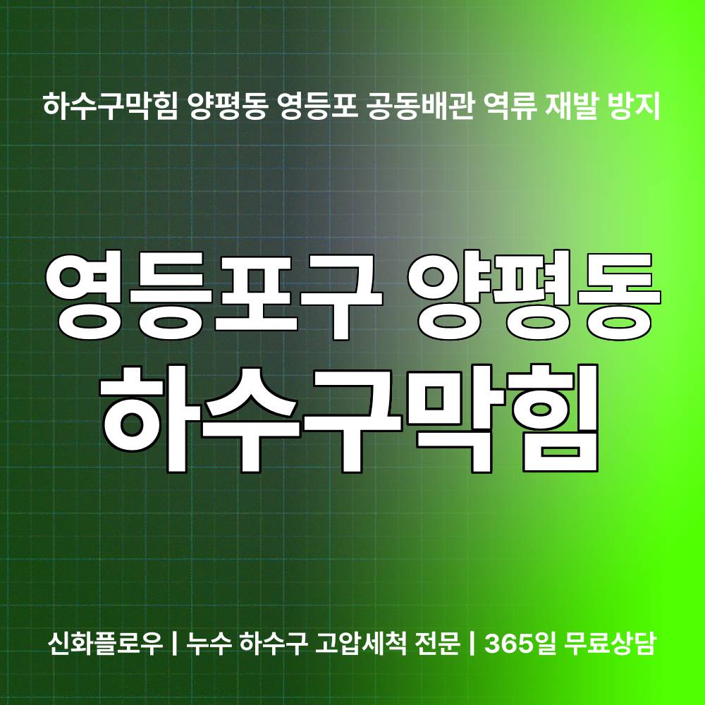 영등포구 하수구막힘 현장 해결