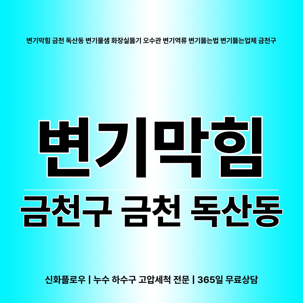 금천구 금천 독산동 변기막힘 원인 점검