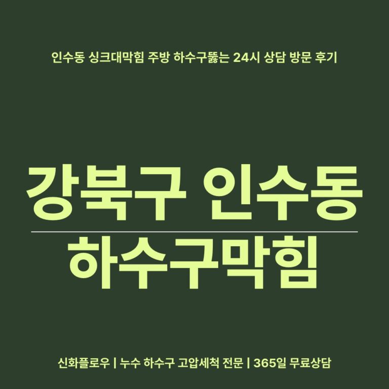 강북구 인수동 하수구막힘 대표 이미지
