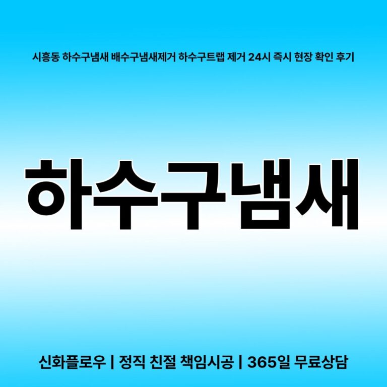 금천구 시흥동 하수구냄새 대표 이미지